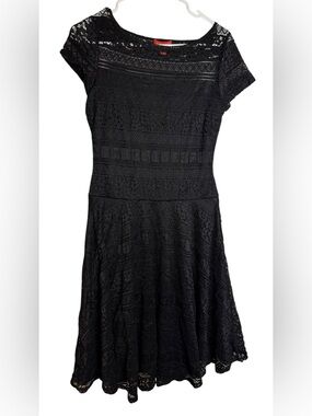 Signature by Sangria Black Lace  Dress (003)